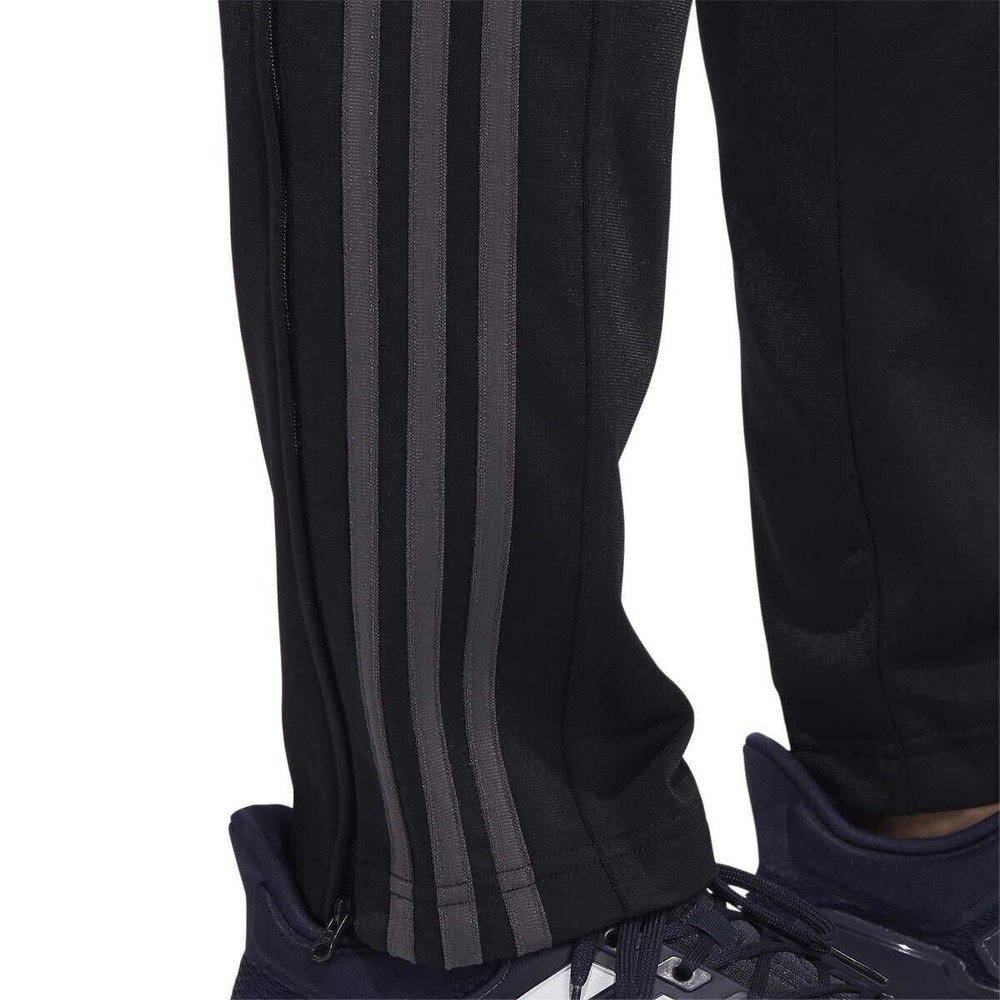 Adidas Essential Tricot Zip Pants Men S Black Gray Stripes Logo Warmup Track NEW - Picture 6 of 11